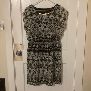 AB Studio size M black and white with gold accent dress